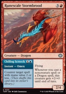 Runescale Stormbrood // Chilling Screech⁣ - Tarkir: Dragonstorm⁣ (Uncommon)⁣ [221]