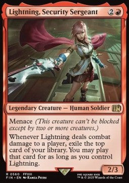 Lightning, Security Sergeant (V.2)⁣ - Magic: The Gathering - FINAL FANTASY: Extras⁣ (Rare)⁣ [560]