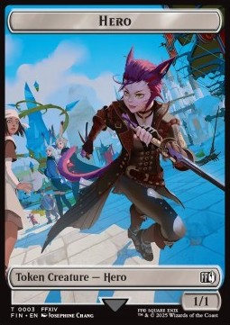 Hero Token (W 1/1) // Hero Token (W 1/1) (V.2) - Magic: The Gathering - FINAL FANTASY: Tokens (Token) [TFIN-T 3/9]