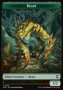 Beast Token (G 3/3) // Fractal Token (GU 0/0) - Secrets of Strixhaven: Tokens (Token) [TSOS-CT 14/4]