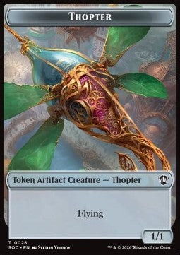 Thopter Token (A 1/1) // Fractal Token (GU 0/0) - Secrets of Strixhaven: Tokens (Token) [TSOS-CT 28/4]