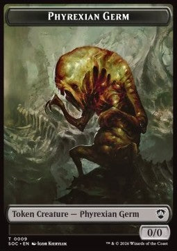 Phyrexian Germ Token (B 0/0) // Treasure Token - Secrets of Strixhaven: Tokens (Token) [TSOS-CT 9/12]